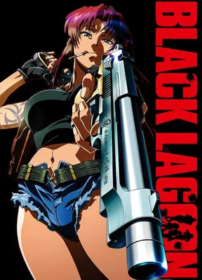 Скачать обои пистолет, тату, пираты черной лагуны, Black lagoon, шорты,  revy, раздел аниме в разрешении 1024x1024