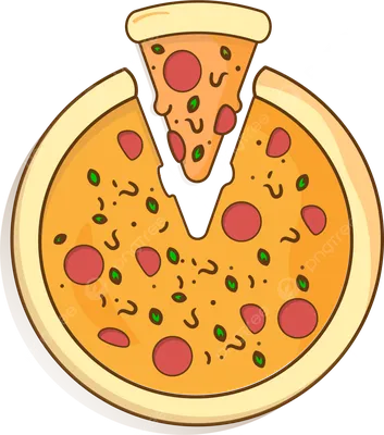 Круглый векторный рисунок пиццы Векторное изображение ©Flat_Enot 381214488