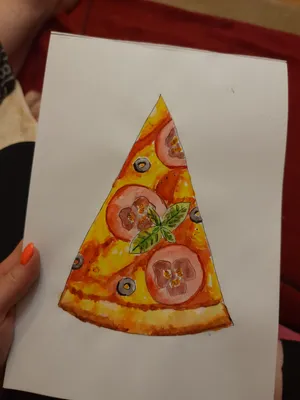 Рисунки пиццы мелом на доске - Изделия из массива дерева