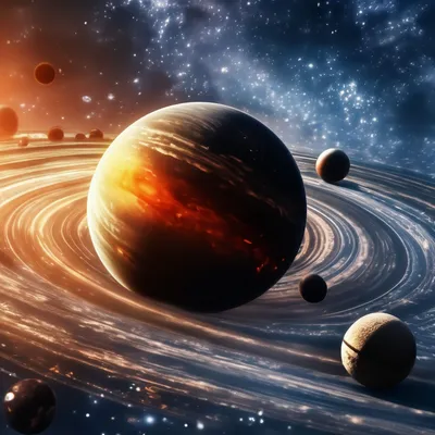 ᐉ Картина ArtPoster Планеты на орбитах вокруг Солнца 100x75 см Модуль №27  (004509)