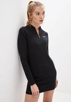 Платье Nike Sportswear Women's Long-Sleeve Dress, цвет: черный,  NI464EWGQVY8 — купить в интернет-магазине Lamoda