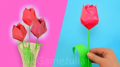 Gift for mom - How to make a paper tulip - YouTube