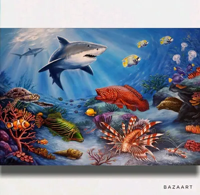 Картина \"Подводный мир -морские рыбы\" – заказать на Ярмарке Мастеров –  OT8U6RU | Картины, Челябинск