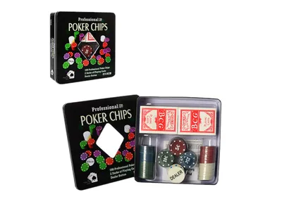 Настольная игра \"Набор для покера\" в жестяной коробке - Покер (фишки,  наборы карт, сукно) (ID#1381971885), цена: 395 ₴, купить на Prom.ua