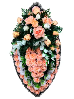 ВЕНОК из искусственных цветов - 110 см. Арт. 1220 | Ритуальные ВЕНКИ на  похороны
