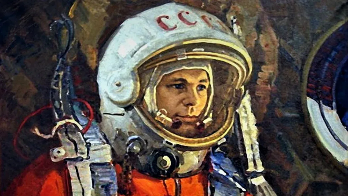 Первый полет в космос картинки. Живопись портрет Плотнов Гагарин.