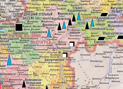 Карта Полезные ископаемые России