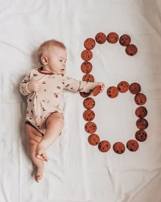 6 месяцев | Ежемесячные младенческие фото, Съемки новорожденного,  Фотосессии малыша