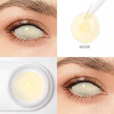 Купить 22 мм контактные линзы для слепых белых склер, сумасшедшие  желтоватые контактные линзы для Хэллоуина, полностью белая сетка, косплей,  контактные линзы для глаз, полные глаза | Joom