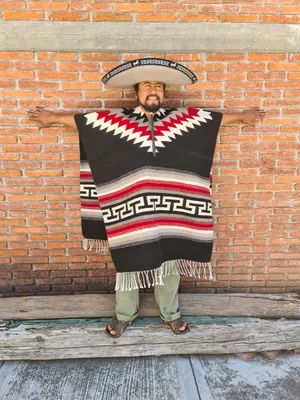 Artisanal Mexican Poncho. Multicolor Poncho With Sleeves. Poncho With  Fringe. Traditional Mexican Poncho. Mexican Sweater Poncho. - Etsy