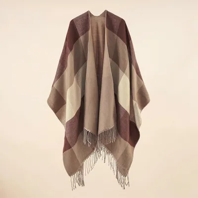 WeatherWool Poncho, Merino Jacquard Fabric, Made in USA