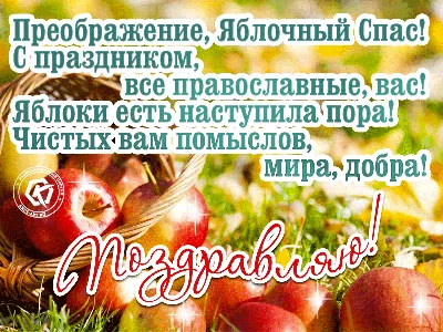 Солнечные новые открытки и душевные поздравления в Яблочный Спас 19 августа