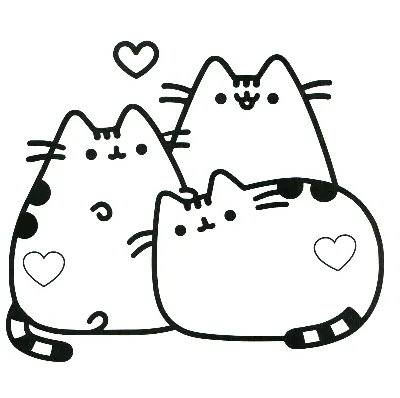 Милые котики рисунки черно белые - 80 фото