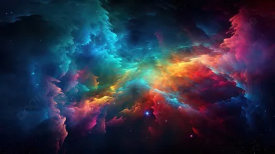 изображение разноцветных облаков в космосе, радужная галактика прикольная  картинка фон картинки и Фото для бесплатной загрузки
