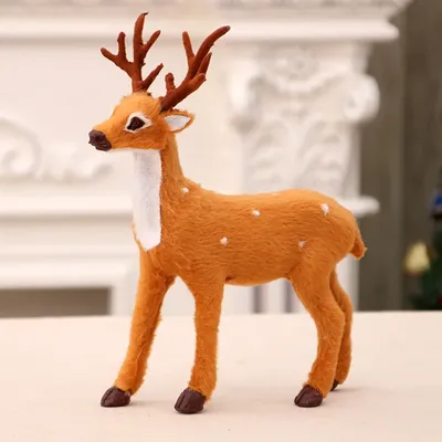 Рождественский олень Милые сказочные животные олени в мультипликационном  стиле позируют Иллюстрация вектора - иллюстрации насчитывающей счастливо,  украшение: 165548898
