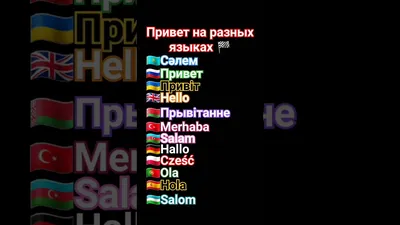 Приветствие на 20 языках Мира | Greeting in 20 languages of the world -  YouTube