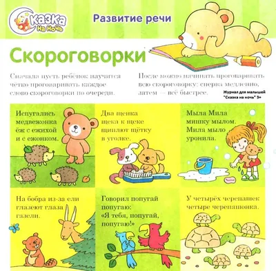 Скороговорки для детей 1 класса в картинках и рисунках.