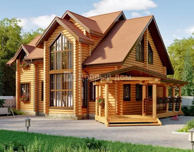 Проект дома из бревна 8х9 м общей площадью 104 м2 от 2430000 рублей