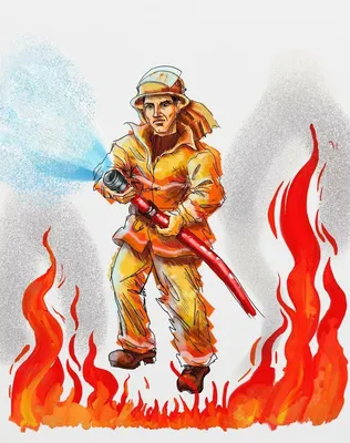 Профессия пожарный — картинка для детей — Все для детского сада
