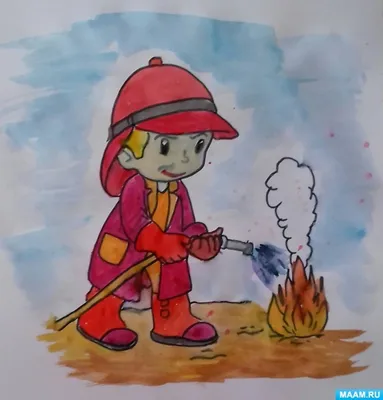 Пожарник детский рисунок - 65 фото