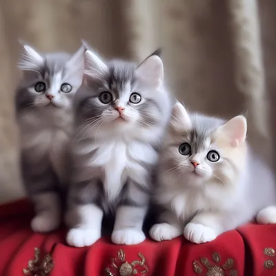 Милые пушистые кошки» — создано в Шедевруме