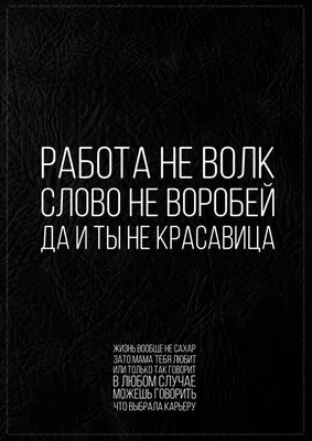 Работа не волк работа это ворк …» — создано в Шедевруме