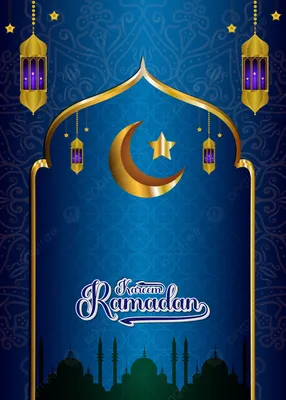 Рамадан Карим Рамадан Мубарак Мусульмане Приветствуют Исламский Фон  Золотыми Узорами Векторное изображение ©olaf1741.gmail.com 546057272