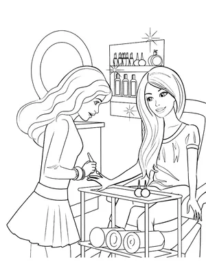 Раскраска Барби в парфюмерном магазине | Раскраски Барби (Barbi coloring  pages). Раскраски для девочек Барби