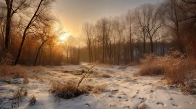 Зима природа рассвет (60 фото) - 60 фото