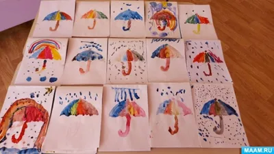 Рисование «Такие разные зонтики» в старшей группе (1 фото). Воспитателям  детских садов, школьным учителям и педагогам - Маам.ру