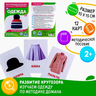Развивающие карточки Одежда (12 штук) (37274-50) - Издательство Альфа-книга