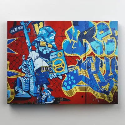 Интерьерная картина на холсте \"Реп граффити\" размер 60x45 см - купить по  низкой цене в интернет-магазине OZON (638844773)
