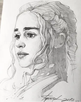 Рисованная девушка, рисунок девушки карандашом.