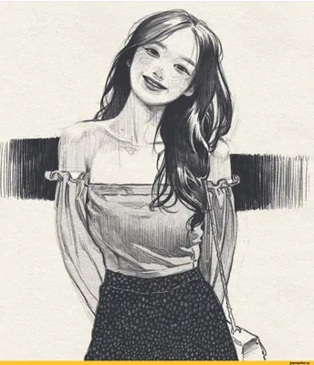 Красивая девушка рисунок карандашом» — создано в Шедевруме