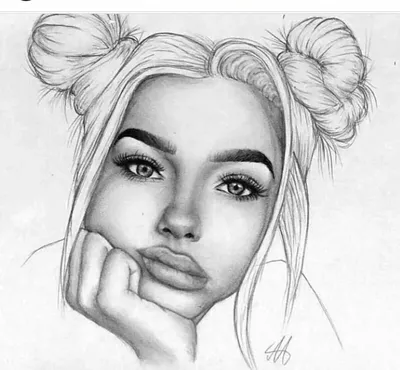 Лицо девушки рисунок карандашом - 69 фото