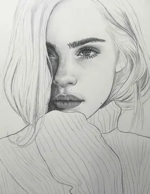 Красивая девушка. Рисунок карандашом | Андрей Круговой | Дзен