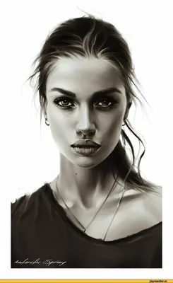 Рисунок женского карандаша. Рисунок угля. Черно-белый портрет девушки.  Мода. Красивый портрет девушки . стоковое фото ©design.anya@gmail.com  146214031