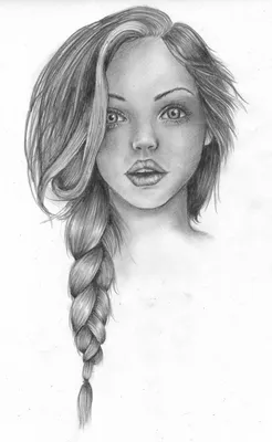 Рисунок девушки карандашом, иос , чё…» — создано в Шедевруме