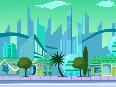Простой рисованной плоский стиль зеленого тона города иллюстрации фона Обои  Изображение для бесплатной загрузки - Pngtree