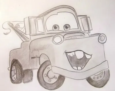 Как нарисовать Мэтра из мультфильма Тачки карандашом поэтапно