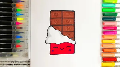 Как нарисовать Шоколадку Красивые Легкие рисунки для срисовки Канал Мама  Рисует - YouTube