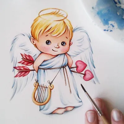 Рисунок ангел для детей - 52 фото