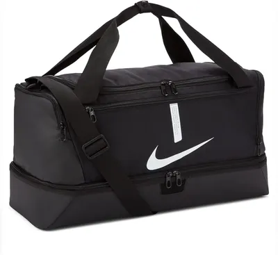Amazon.com | NIKE, Academy Team, Football Duffel Bag,Black/Black/(White) |  Sports Duffels