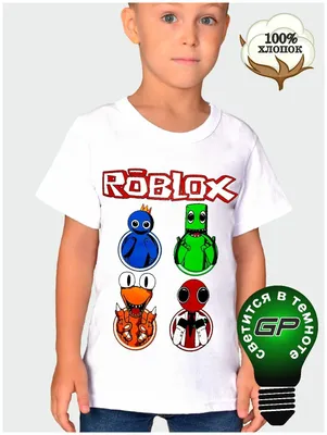 Купить Футболка Роблокс Радужные друзья Roblox Rainbow Friends детская для  мальчиков,для девочек оверсайз GlowPoint,38 за 629р. с доставкой