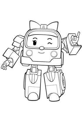 Robocar Poli Transforming Robot - Amber | Thimble Toys