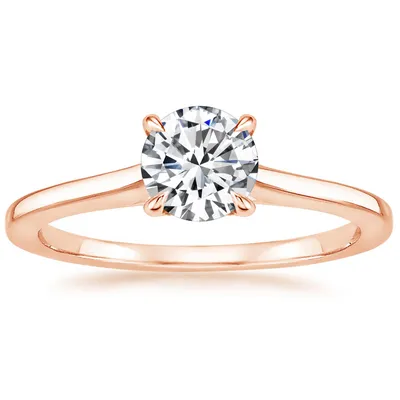 Помолвочное кольцо с бриллиантом из розового золота купить в Москве