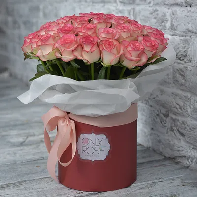 Купить Букет из 51 розовой розы (50 см) с доставкой в Омске - магазин  цветов Трава