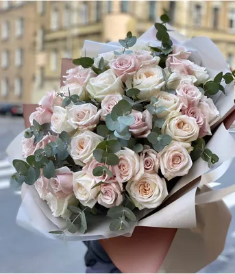 Розовые розы ( 17 шт), артикул: 333026522, с доставкой в город Новосибирск