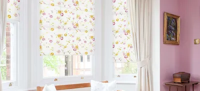 Рулонные шторы с цветочным рисунком в интерьере – статьи компании Amigo