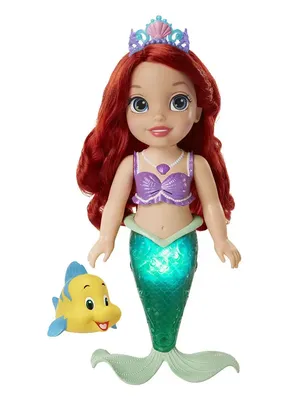 Кукла интерактивная Принцесса Ариэль-русалка, 37 см, звуковые и световые  эффекты Disney 10265201 купить в интернет-магазине Wildberries